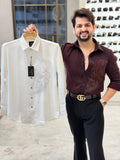 White Luxe Embroidered Formal Shirt