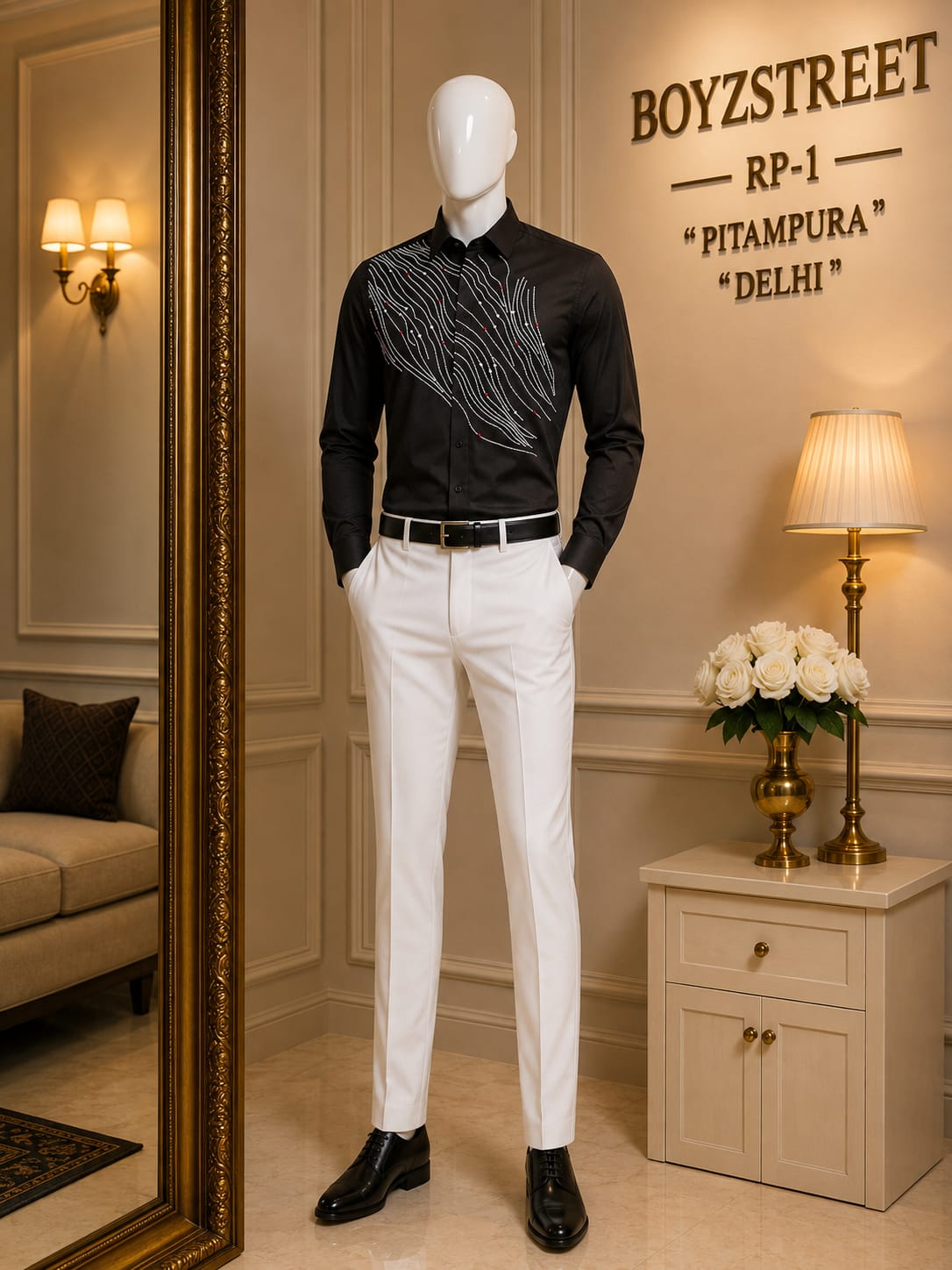 Black Embroidered Shirt